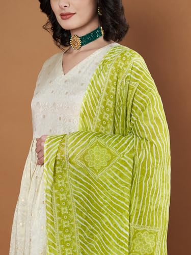 Image of Women's Cotton Blend Floral Print Dupatta with 2.20 Meters | Women's cotton printed dupatta with tassels