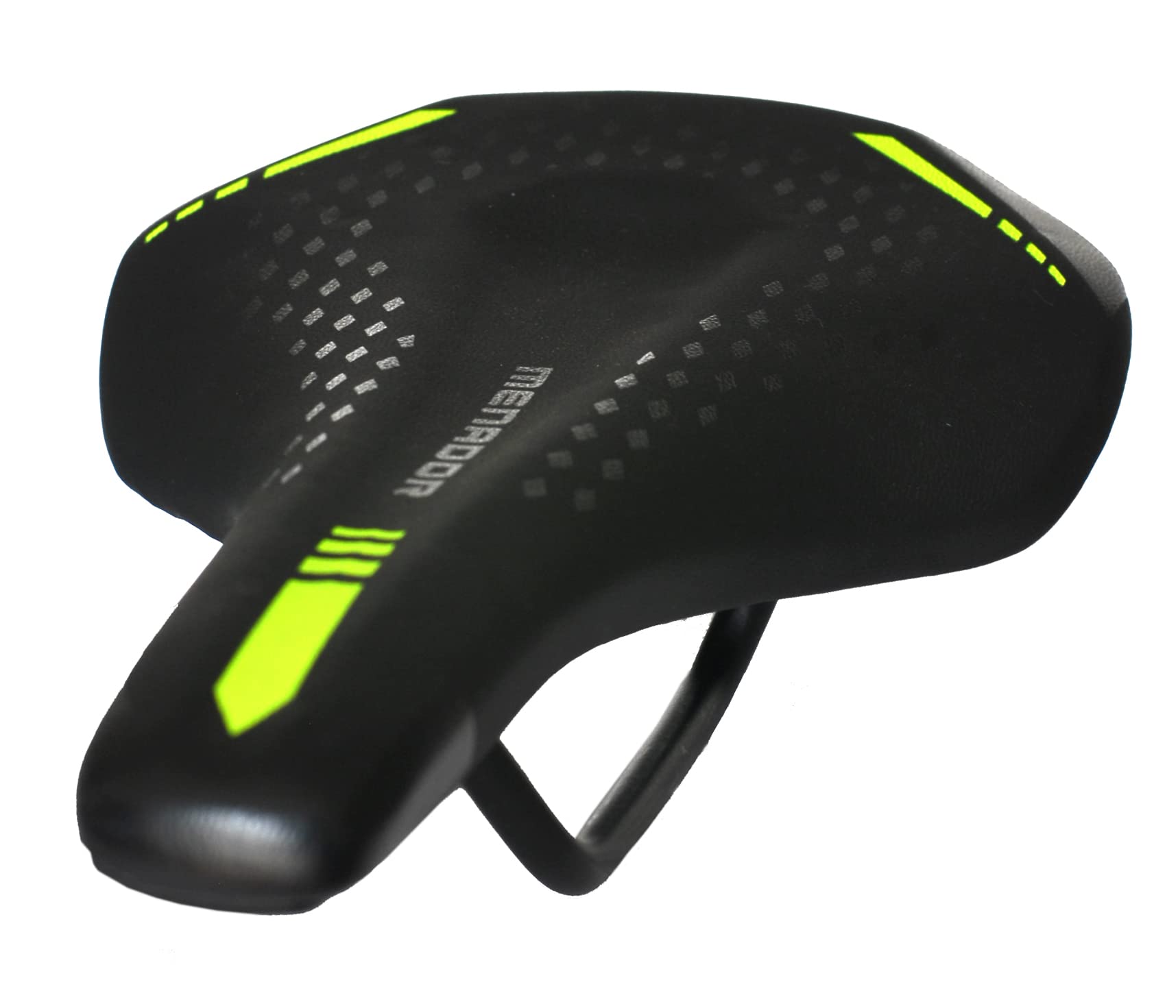 Sella Montegrappa In Eco Pelle da Bici per Uso E-Mtb Gravel Enduro Menador 3400 Unisex Imbottitura in Memory Foam Nero/Giallo