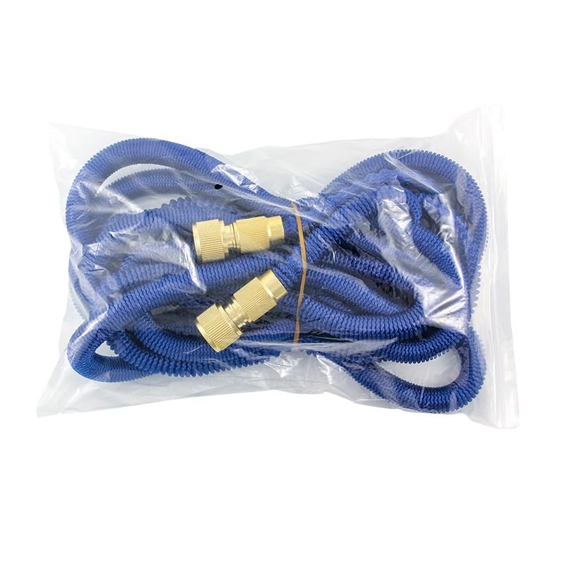 Manguera Jardín Extensible 30M/100FT, Manguera de Riego 3X TPE 7,5-30M con Pistola Pulverizadora, Conectores Cobrizos, Azul(Copper-plated connector 45m)