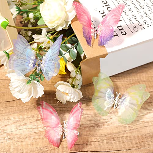 Deeka 8 Pcs Butterfly Hair Clips Large Moving Wings Butterfly Hair Clips Colorful 90S Purple Blue Pink Butterfly Flutter Clip Cute Hair Accessories For Girls And Women #TOP7