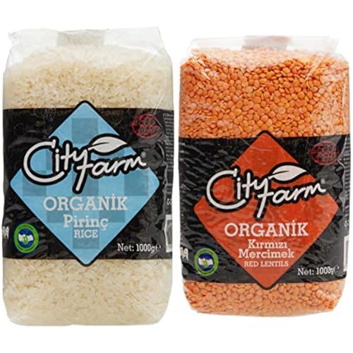 ALASIA Cityfarm Organik Pirinç,1000 Gr ve Cityfarm Organik Kırmızı Mercimek 1000 Gr