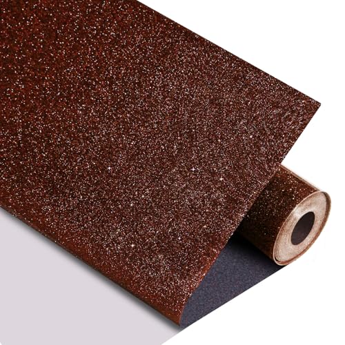 Image of HTVRONT Maroon Glitter HTV Heat Transfer Vinyl - 12 inch x 10ft Maroon Glitter Iron on Vinyl for Shirts, Glitter HTV Vinyl Rolls for Heat Transfer Design