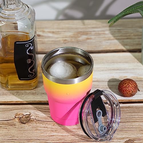 Image of BJPKPK 10 oz Mini Tumbler with Lid, Straw & Handle, Insulated Steel Cup