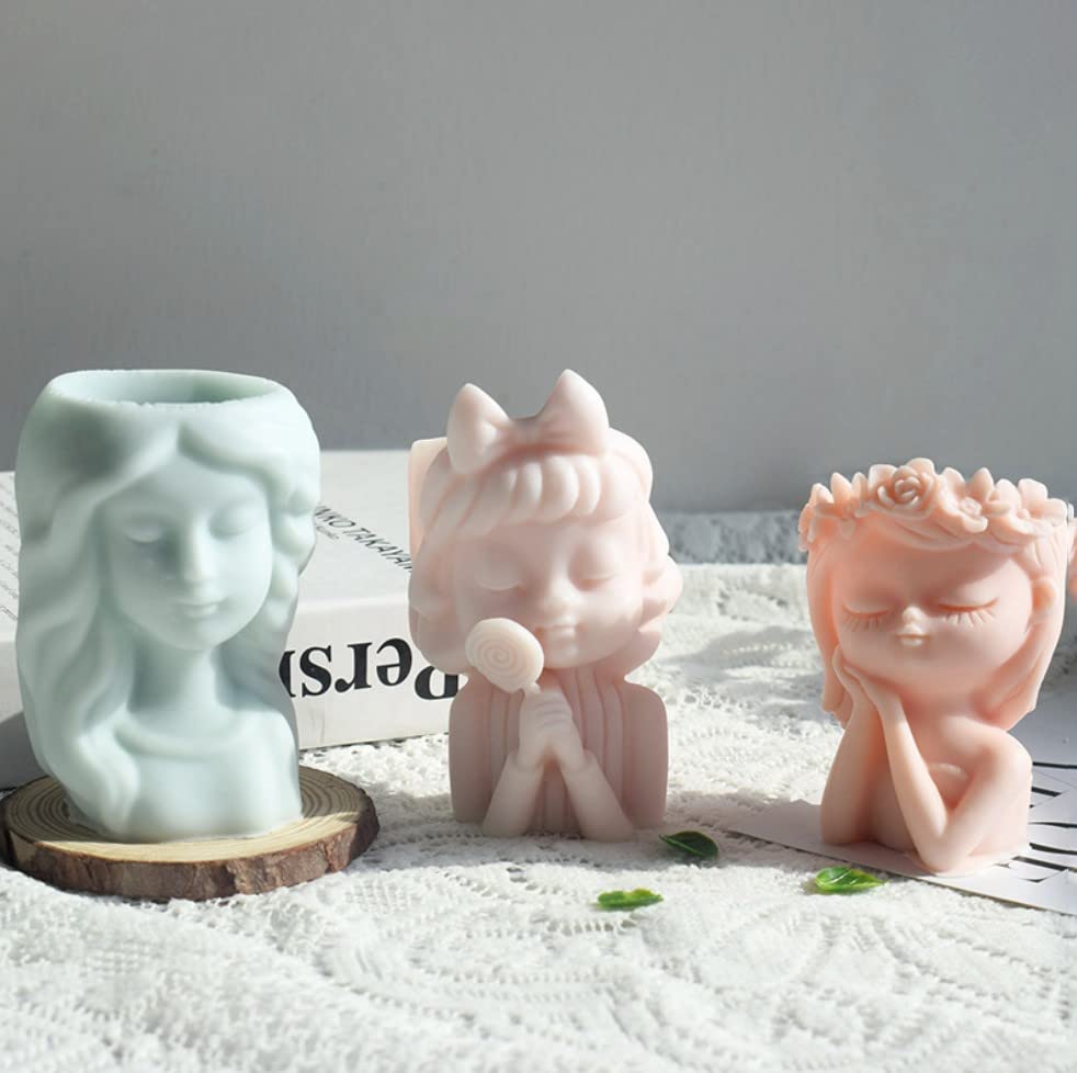 Stampo 3D per vasi di fiori in resina epossidica, portapenne, portacandele, vaso in cemento, stampo in silicone per decorazioni per la casa