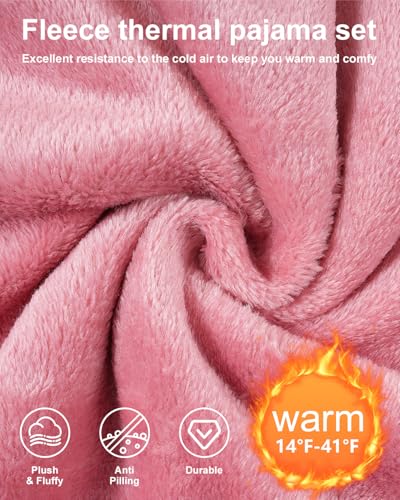 Womens Pajamas Set Fleece Sets For Women Long Sleeve Lounge Sets Soft Pj Sleepwear Loungewear4