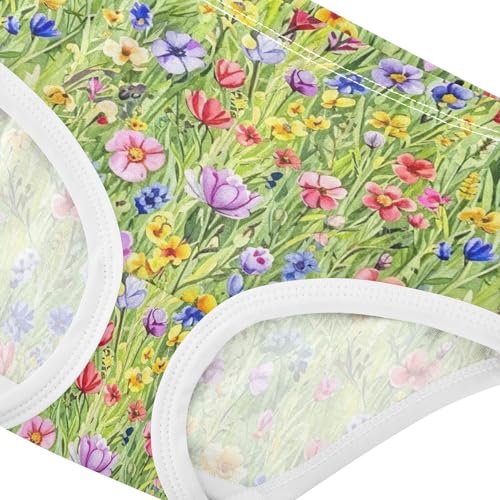 Colorful Girls Underwear Toddler 2t Cotton Girl Panties Cute Watercolor Flowers Colorful Floral Kids Undies Briefs4