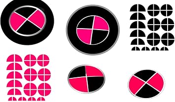 Matte Black and Pink - Compatible with BMW - Stickers Overlay Vinyl Decal for All Emblems Caps Logos Roundels Badges