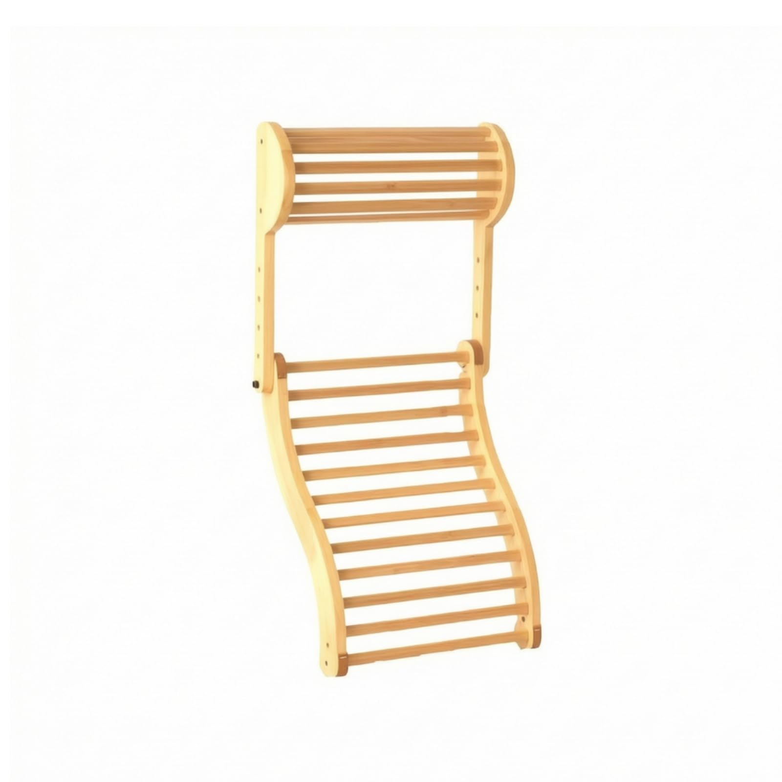 Baoblaze Schienale Ergonomico con Poggiatesta Pieghevole Schienale Ergonomico Regolabile Poggiatesta in Legno per Sauna, Spa