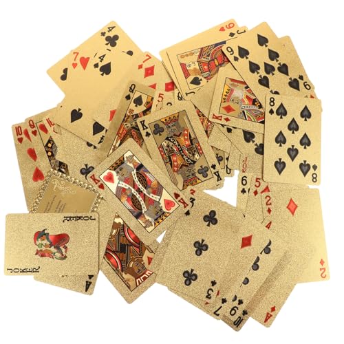 Goldene wasserdichte Pokerkarten aus Professionelle Tragbare Spielkarten Trickfestes Kartenspiel für Familie Party und Spieltisch Leicht und Langlebig