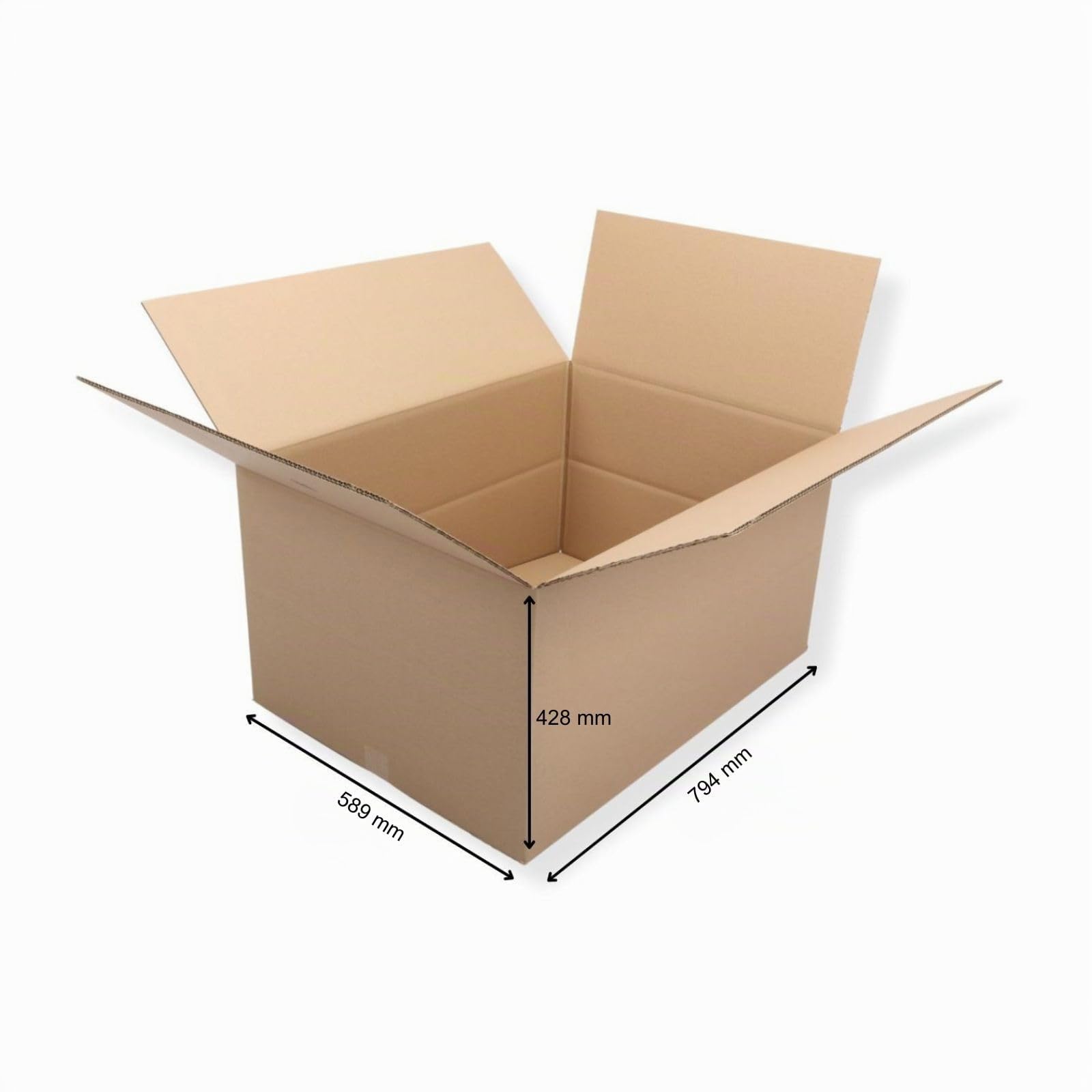 10 St. Faltkarton 800x600x400 2-wellig braun 2.40 BC-Welle Versandverpackung 80x60x40 Umzugs Bücherkartons mit Zusatzriller in der Mitte