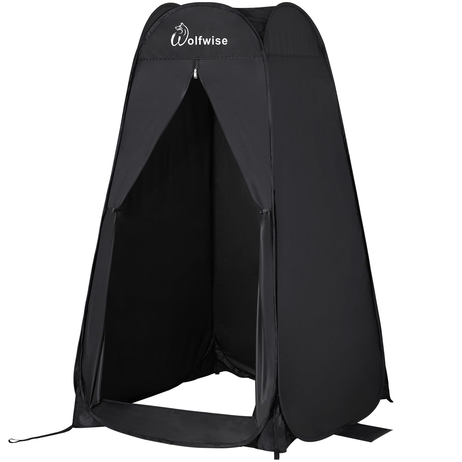 WolfWise Tente de Douche Pop Up Toilette Cabinet de Changement Camping Abri de Plein Air Vestiaire Extérieure Intérieure Portable, Largeur 40" (101 cm), Hauteur 75" (190 cm), Noir