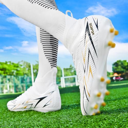 Image of Unisex FG Cleats Training Athletic Non-Slip Long Studs High-Top Football Soccer Shoes for Youth