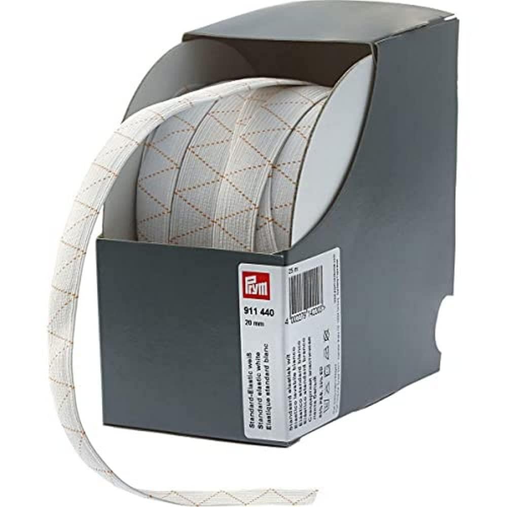 Prym 911440 Standard-Elastic, 20 mm, 25 m, weiß, Polyester