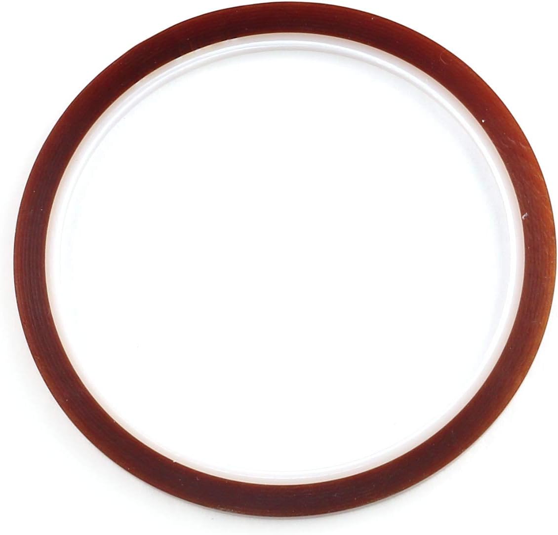 E-outstanding 3pcs 1/8" Tawny Polyimide Single Silicone Adhesive Tape 3mmx33m High Temperature Resistant Tape for Masking, Welding, PCB Gold Finger Protection, Electronic Adhesive Insulation