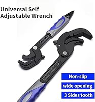 Vista 2 de Juego de 2 llaves autoajustables – Alicates autobloqueantes de 10.5 y 14 pulgadas, multifunción, dientes de 3 lados, mango antideslizante, apto