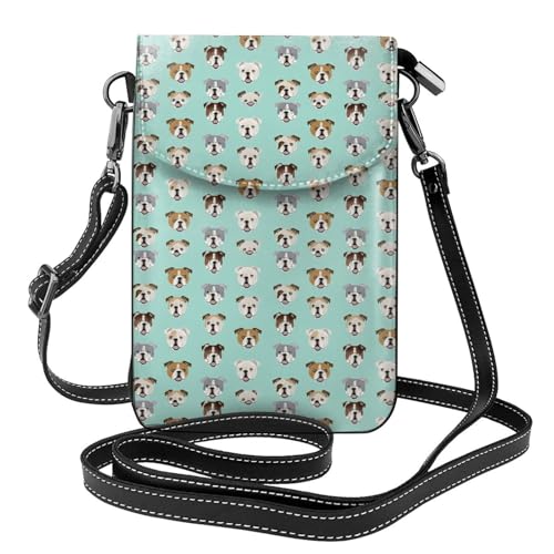 Sac à bandoulière femme bouledogue anglais petit format imprimé