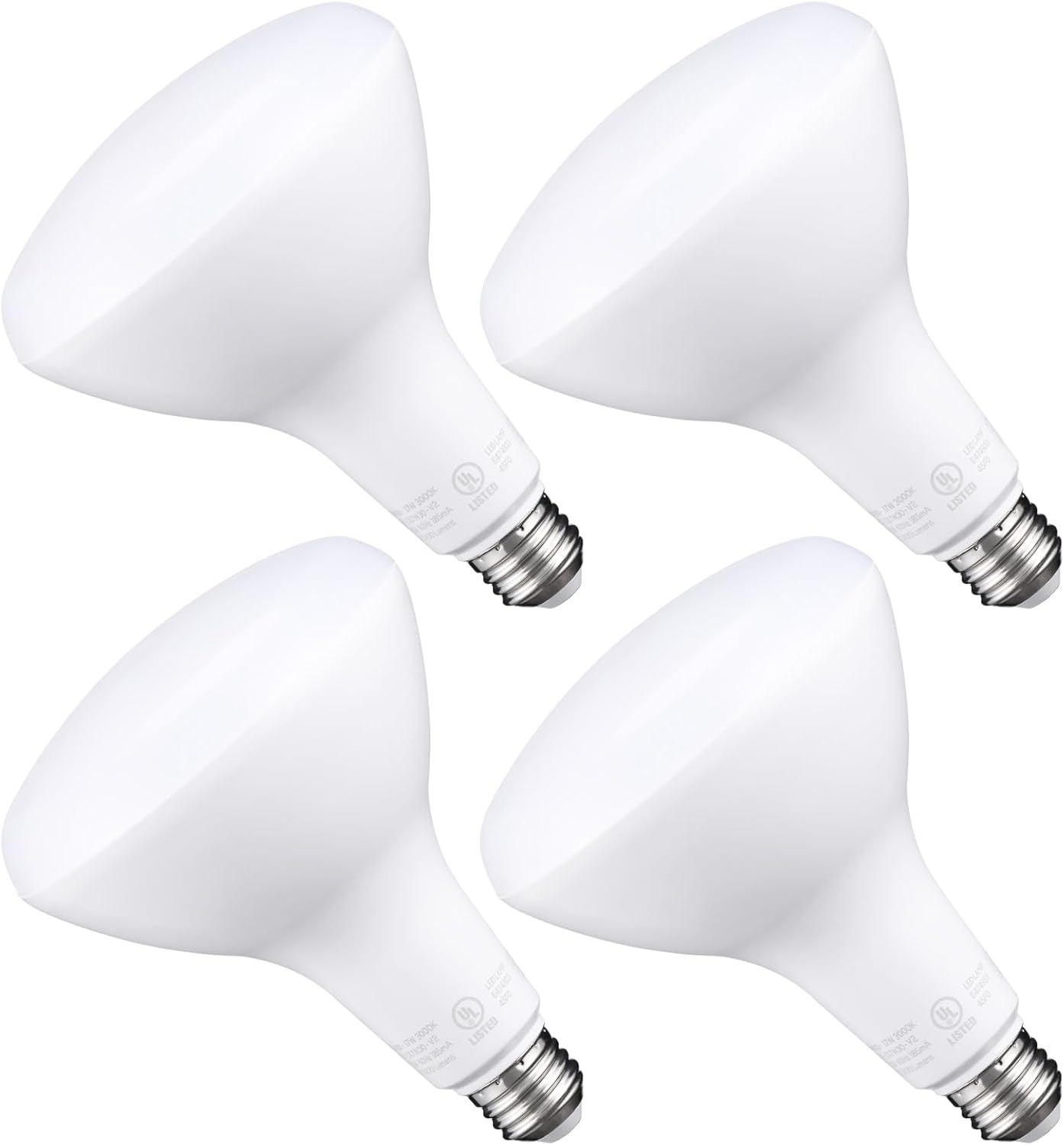 TORCHSTAR BR40 LED Light Bulbs, Indoor Flood Light Bulbs, Dimmable, 5000K Daylight, 100W Equivalent 17W, 1400lm, E26 Base, Recessed Can Light, Flicker-Free, UL Listed, Pack of 4