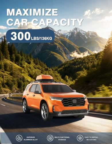 Image of Roof Rack Cross Bars 300lbs Compatible with Honda Pilot 2023 2024 2025 2026 Elite Sport Touring Trailsport (Except LX and EX-L) with Raised Side Rails, Heavy Duty Crossbar Luggage Racks