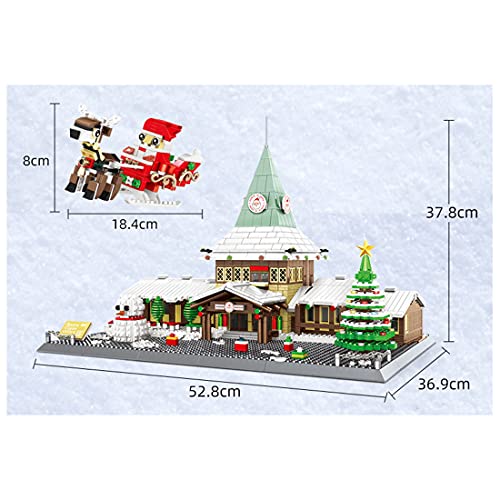 EAYOK Weihnachten Modell Bauset, 2180 Teilel Santa Claus Haus Modell Bauset, Weihnachten Baukasten Klemmbausteine… – Bild 7