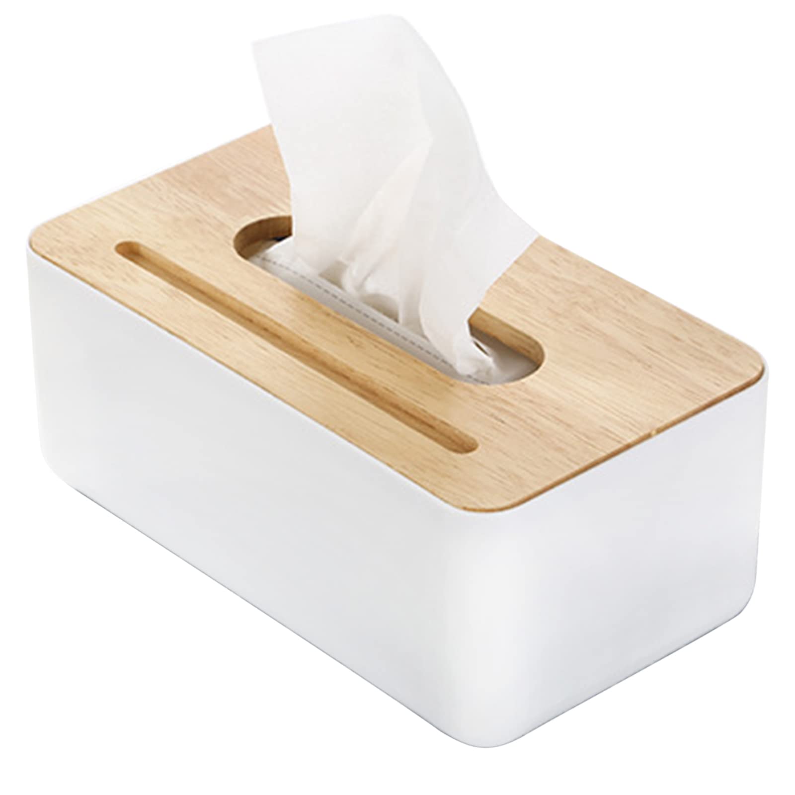 TepengdieWood Grain Tissue Box Cover for Disposable Paper Facial Tissues, Wooden Grain Rectangular Tissue Box Holder for Storage on Bathroom Vanity, Countertop, Bedroom Dresser, Night Stand, Desk
