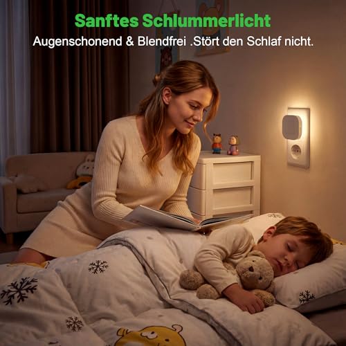 daphomeu LED Nachtlicht Steckdose mit Bewegungsmelder & Dämmerungssensor – Ansicht 5