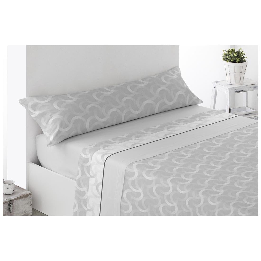 Acomoda Textil – Juego de Sábanas Térmicas de Pirineo. Sábanas de Invierno Tejido Polar para Cama Individual y Matrimonio, 3 Piezas Ropa de Cama Ajustable, Suave y Cálida. (Seron Gris, Cama 150 cm)