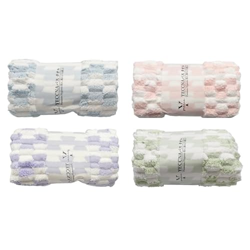 【YECCNA】フェイスタオル バスタオル 4色4枚セット 抗菌防臭 高吸水性 速乾 柔らかく 厚手 ?量 毛羽落ちしない 赤ちゃん 75×35cm /140×70cm 耐久性優れ (A セット 4枚, フェイスタオル/75cmX35cm)