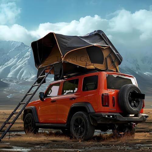 Travel Cat Rooftop Tent Hardshell 2-4 Person 4 Season Travel Cat Roof Top Tent Hard Shell Car Top Camping Roof Rack Tents for Jeep SUV Truck Van, Overland Rooftop Tents Sirius 2 for Car Travel