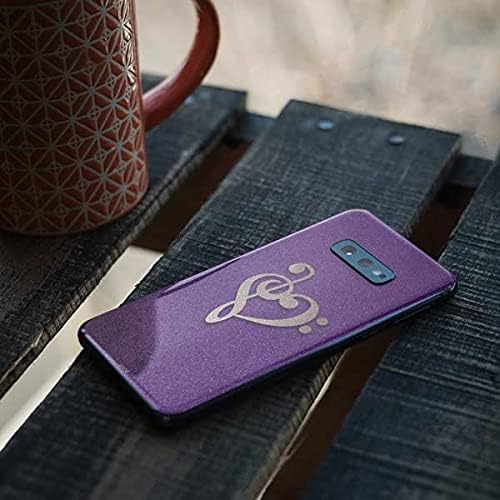 Skinit Decal Phone Skin Compatible with Samsung Galaxy S10e - Originally Designed Purple Glitter Musical Heart Design