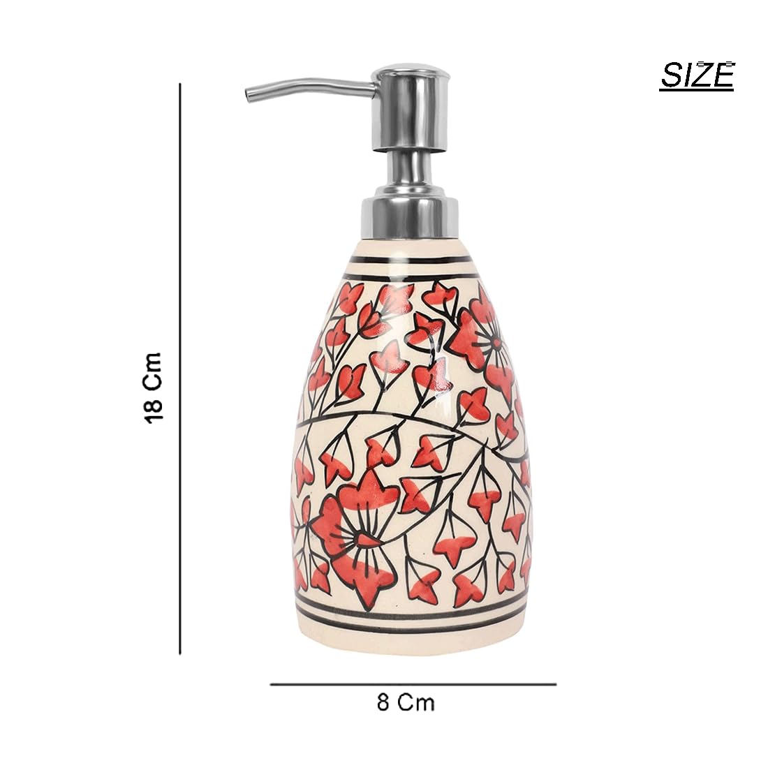 LOOKS FIRST Ceramic Soap Dispenser for Kitchen | Shampoo Dispenser for Bathroom | Handwash Soap Dispenser with Steel Pump | Bathroom Accessories - Image 3 thumbnail