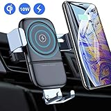【AUTOMATISCH FESTHALTEN & FLEXIBEL RICHTUNGEN】Sobald das Handy an der Ladestation gelegt wird, hält die Ladestation es per Gewicht automatisch fest, Die Klammer kann von 5,1 cm bis 7,7 cm erweitern, somit verschiedene Qi-Geräte anpassend festgehalten werden können. Das Handy kann man dank des Kugelkopfes noch in alle Richtungen ausrichten . Und mit der Schraube festziehen , sodass es in einem angenehmen Blickwinkel bleibt