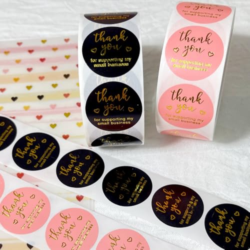 Image of Alokik Enterprise 2000 Pcs Thank You for Supporting My Small Business Watercolor Stickers,Round Thank You Adhesive Sticker for Wedding Supplies Packing Sticker Gift Wrap (4 x Decorative Sticker Roll)