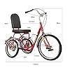 MUCSAH Bikes,Three Wheel Bike, Adult Tricycle Comfort Bicycles High Carbon Steel Framethree Wheel Cruiser Bike with Seat Backrest Basket for Seniors Women Men Cyclipedalling #1