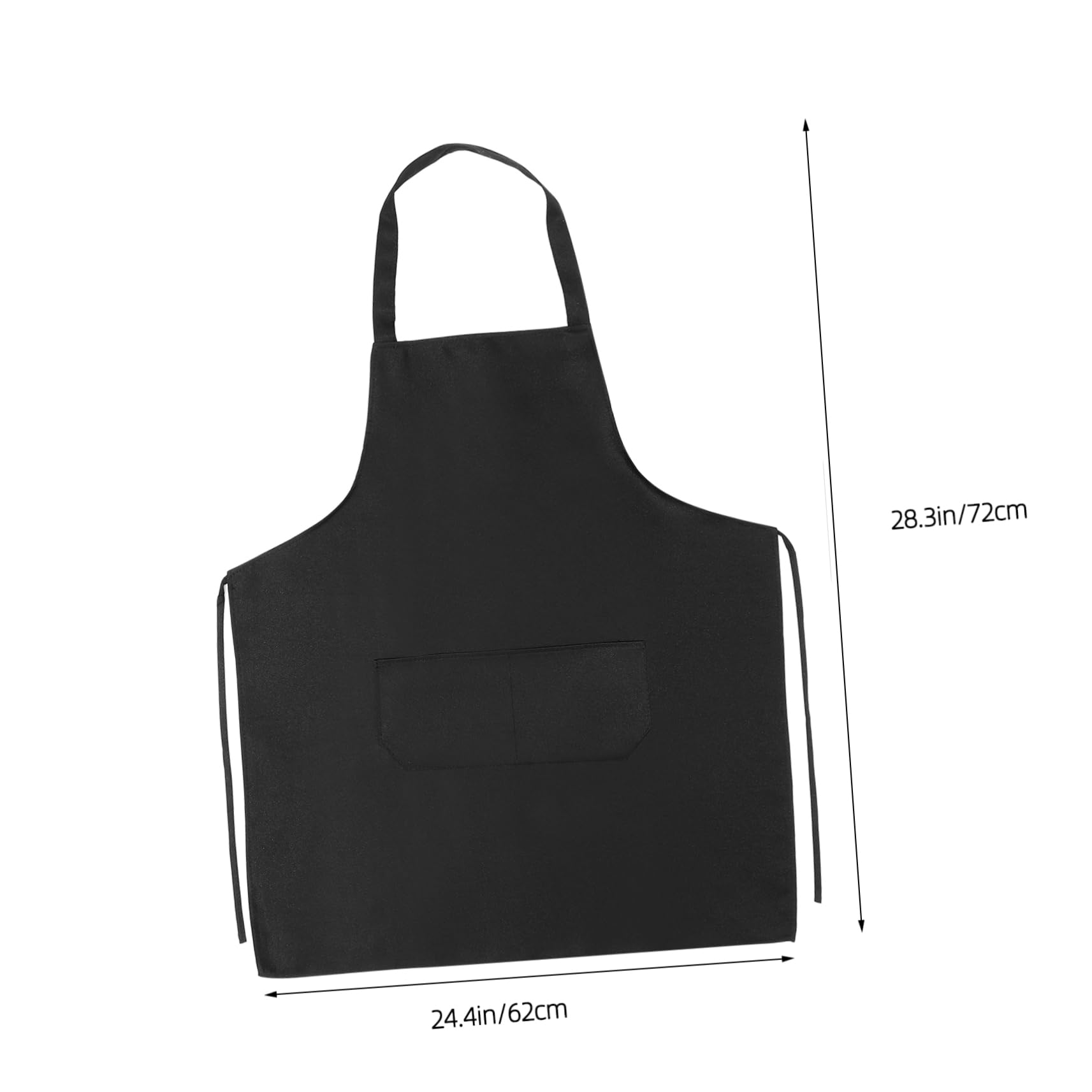 Luxshiny 10 Stück-pack Küchenschürze aus Polyester mit Taschen Schwarz