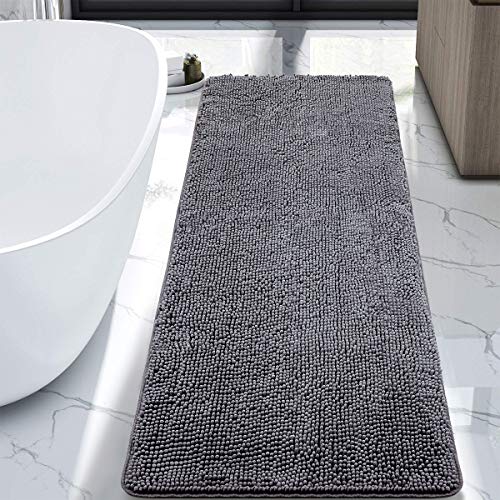 LOCHAS Luxury Bathroom Rug Shaggy Bath Mat 24 x 60 Inch, Washable Non