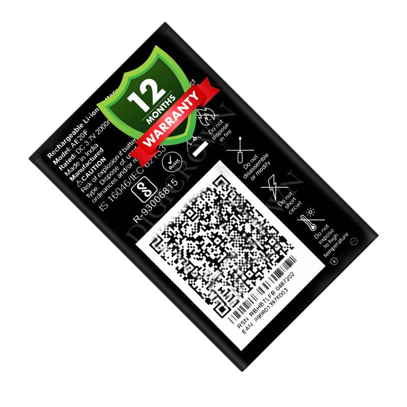 Image of Original AE20F Battery for LYF Jio Phone (All Jio Keypad Phone) - (2000mAh) - 1 Year Warranty
