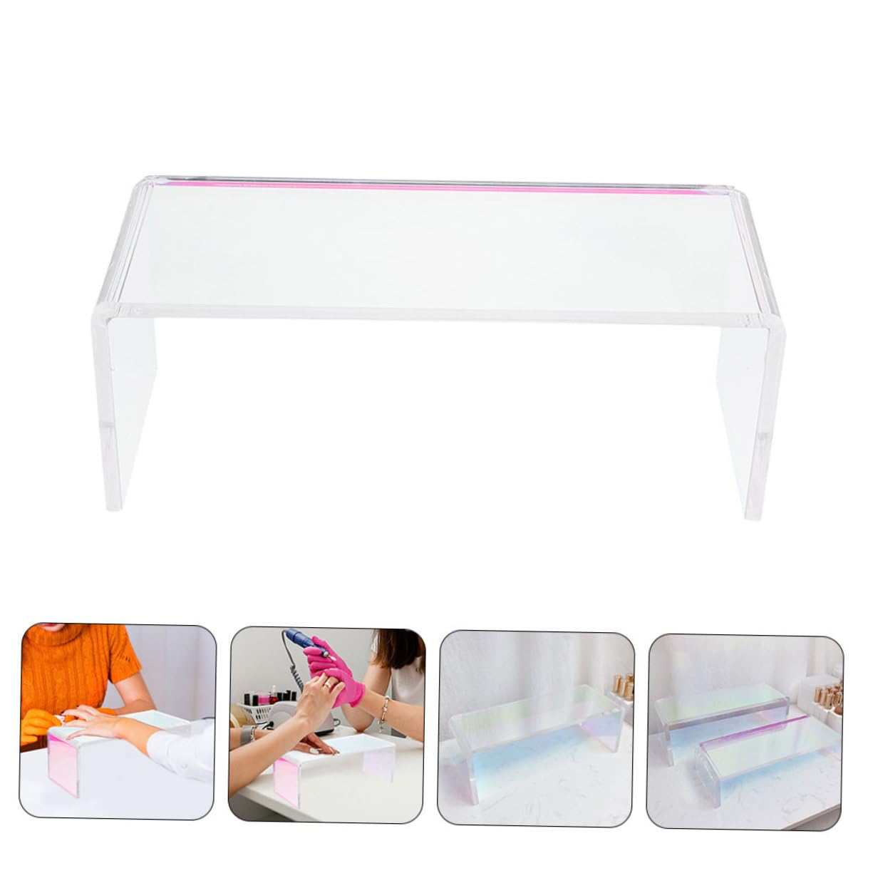 Cuscino Poggiamano in Acrilico Bianco Spesso per Unghie Supporto Stabile Polso Accessorio Semplice per Manicure Uso in Salone