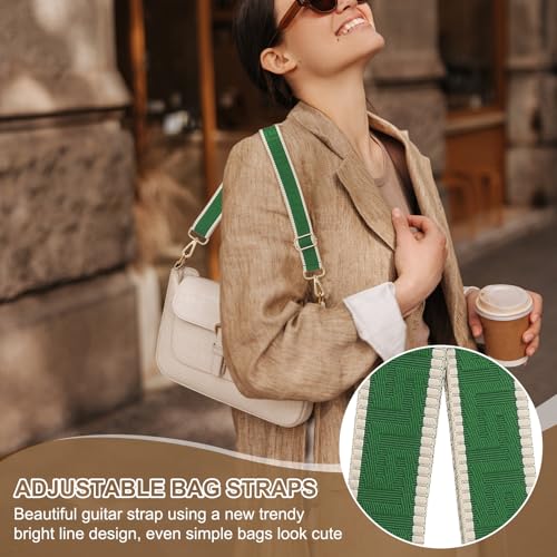 Image of PATIKIL Purse Strap, Adjustable Crossbody Bag Straps Wide Shoulder Strap Universal Replacement Shoulder Bag Belt for Women's Handbags Canvas Satchels Bag Backpack, Green