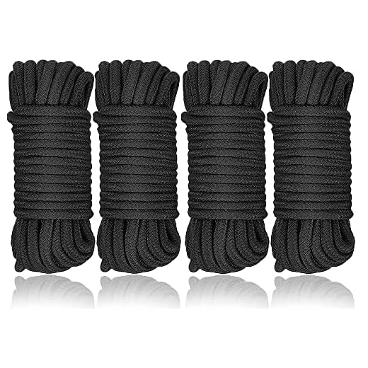 4 X 10m Sex Bondageseil, Weiches-Fesselseil Schwarz Baumwollseil Für sm Sexspielzeug,bondageset fessel Allzweckseil Bondage Set für Paare Fesselspiele