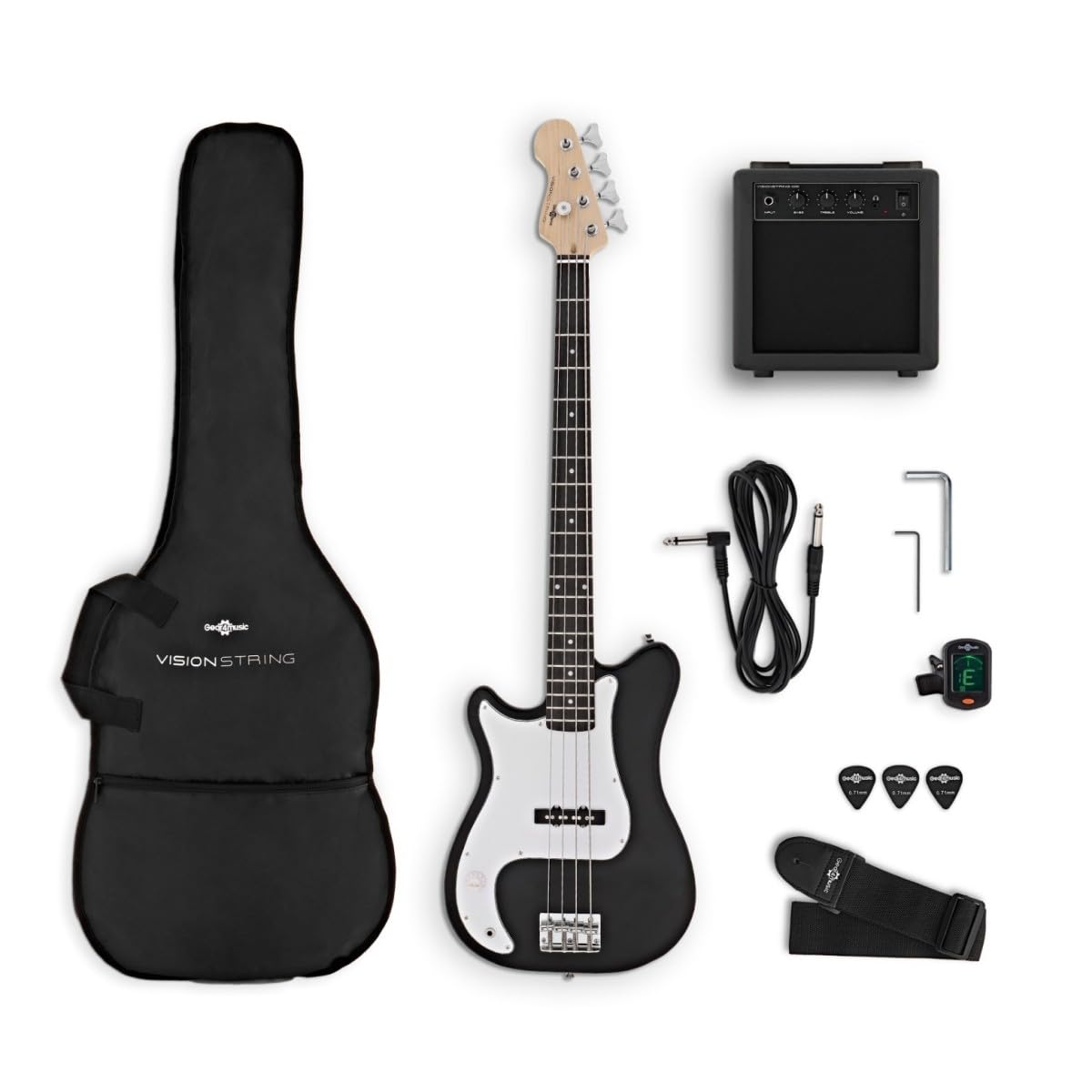 VISIONSTRING Guitarra Baja Eléctrica para Zurdos y Kit de Amplificador para Adultos Principiantes Full Size Guitarras Bajas