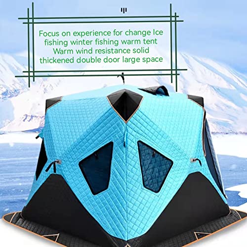 Whyunm26 4 Layers Thick Winter Fishing Shelter Cotton Warm Outdoor Windproof And Waterproof Camping Equipment Automatic Ice Fishing Tent With Pegs,White,2Person #TOP2