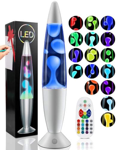 Besight 17 Colores Líquido Movimiento Lamp 34cm con Mando a Distancia para Adultos Decoración del Hogar, Dormitorio, Oficina, Navidad Cumpleaños San Valentín Regalo