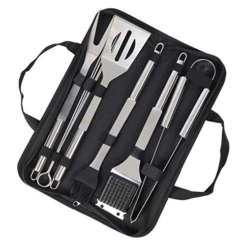 TEENO BBQ Barbecue Tool Set,Barbecue Grill Utensils Set Stainless Steel Barbecue Accessories with Storage Bags