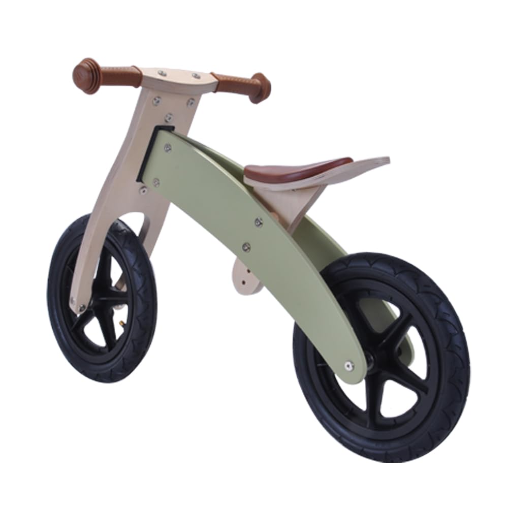 Bandits & Angels Holzlaufrad Retro Grün 2 in 1 Grün ab 2 Jahren – Wenderahmen – Sattel höhenverstellbar – Laufrad aus Holz – für Jungen und Mädchen