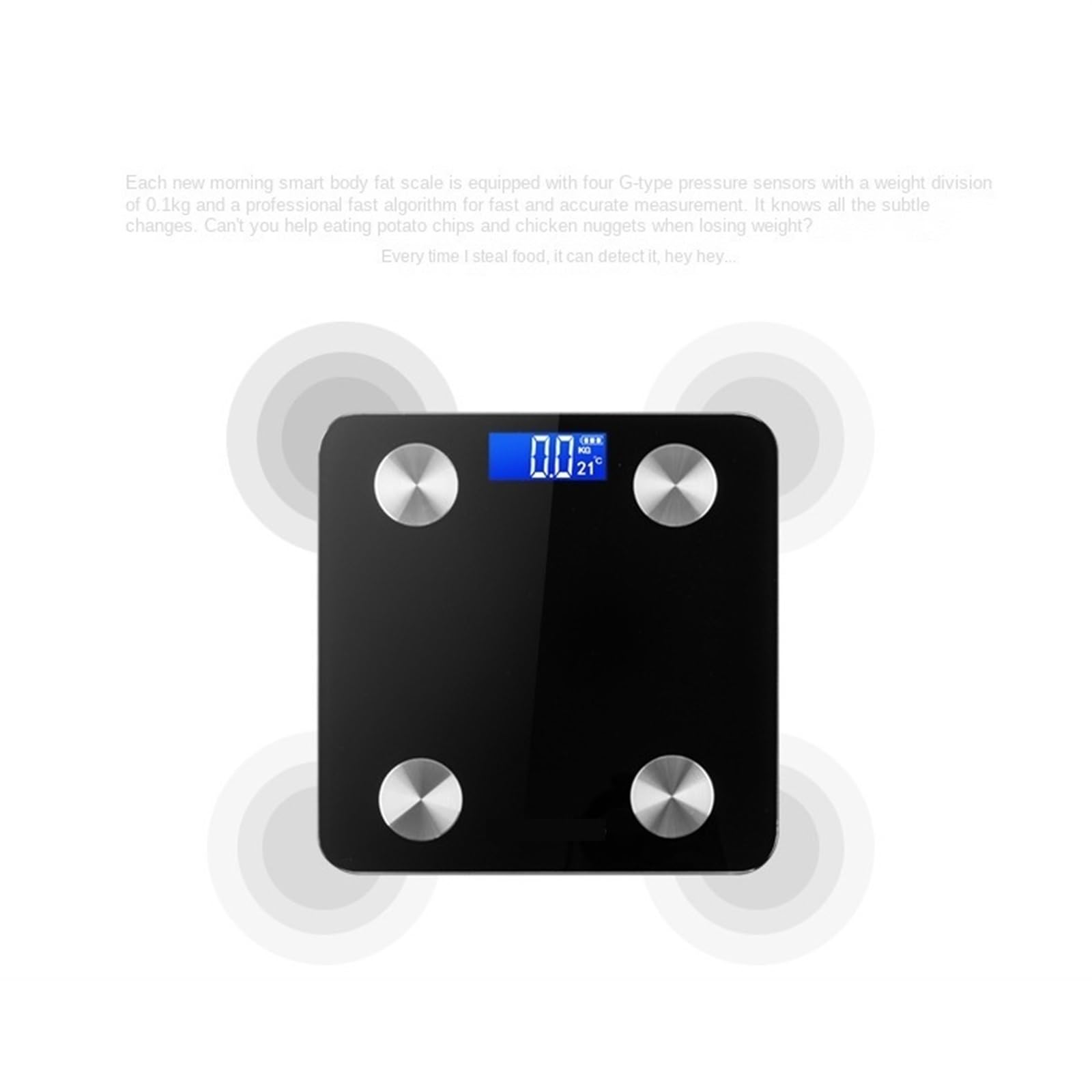 Bilancia Intelligente Del Grasso Corporeo Bluetooth Con Corporea Grassa Preciso E Facile Da Leggere(Black)