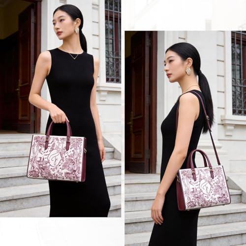 Image of FOXLOVER Medium Tote Bag for Women Designer Vintage Satchel Handbags Top-handle Purses
