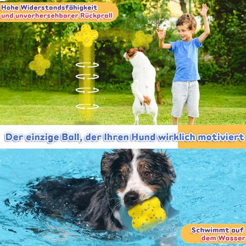 Jadyon Hundespielzeug UnzerstöRbar, Hundeball UnzerstöRbar für Aggressive Kauer, Hundeball Welpenspielzeug Ball Wicked Ball Dog Ball, Interaktiver Hundeball für Mittelgroße, Kleine Hunde und Welpen