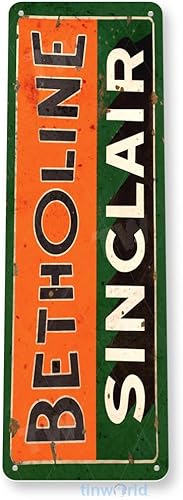Miniatura 3 de Tinworld Letrero de estaño Betholine Sinclair Retro Gas Oil Metal Decoración Garaje Auto Shop Cueva A110