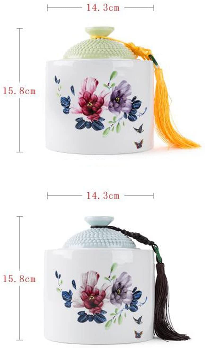 urna dla zwierząt, Ceramiczny słoik na herbatę, pojemniki słoiki(Green)