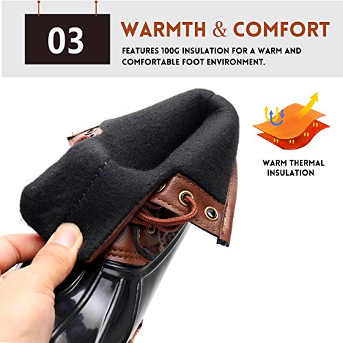 Ahannie Kids Boys Girls Winter Duck Boot, Youth Outdoor Two Tone Fashion Waterproof Rain Boot (Toddler/Little Kid/Big Kid)4